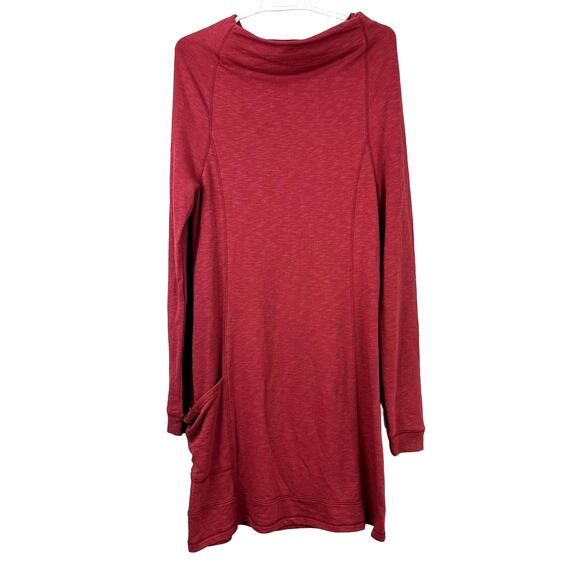 Horny Toad Hideout Cowl Neck Long Sleeve Dress Small Red - Picture 1 of 12